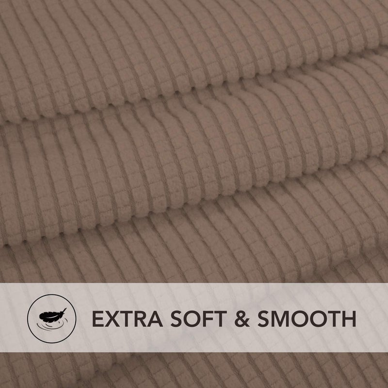PureFit Stretch Recliner Sofa Slipcover with Pocket â€“ Spandex Jacquard Non Slip Soft Couch Sofa Cover, Washable Furniture Protector with Elastic Bottom for Kids (Recliner, Camel) - Image 5